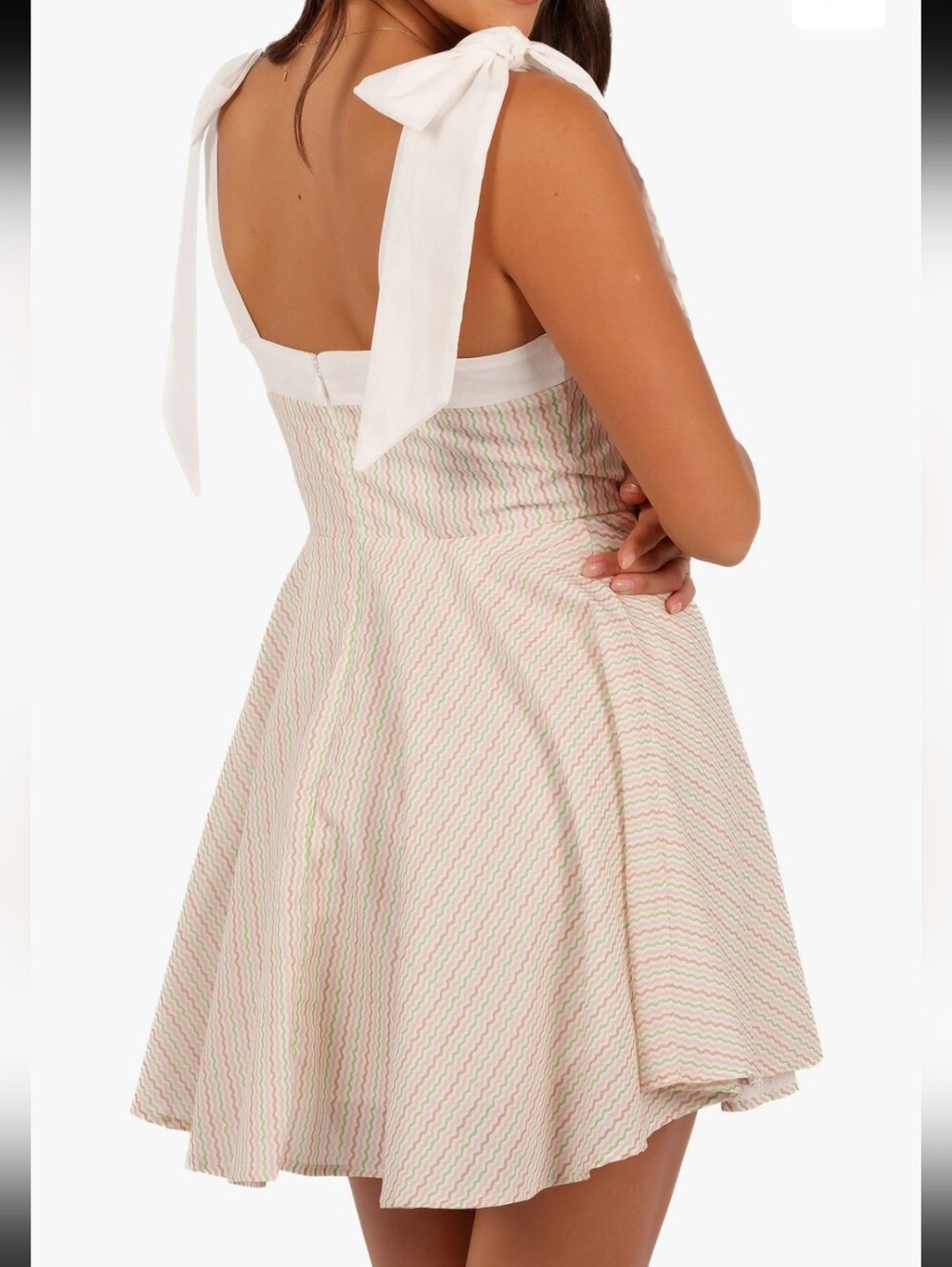 Petal And Pup Polina Tie Strap Cotton & Linen Mini dress Small - Picture 6 of 6